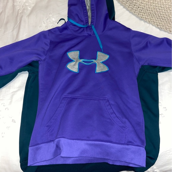 Women’s/Men’s Size Large Under Armor Long Sleeve Sweatshirt Greenish Blue Color - Picture 4 of 4